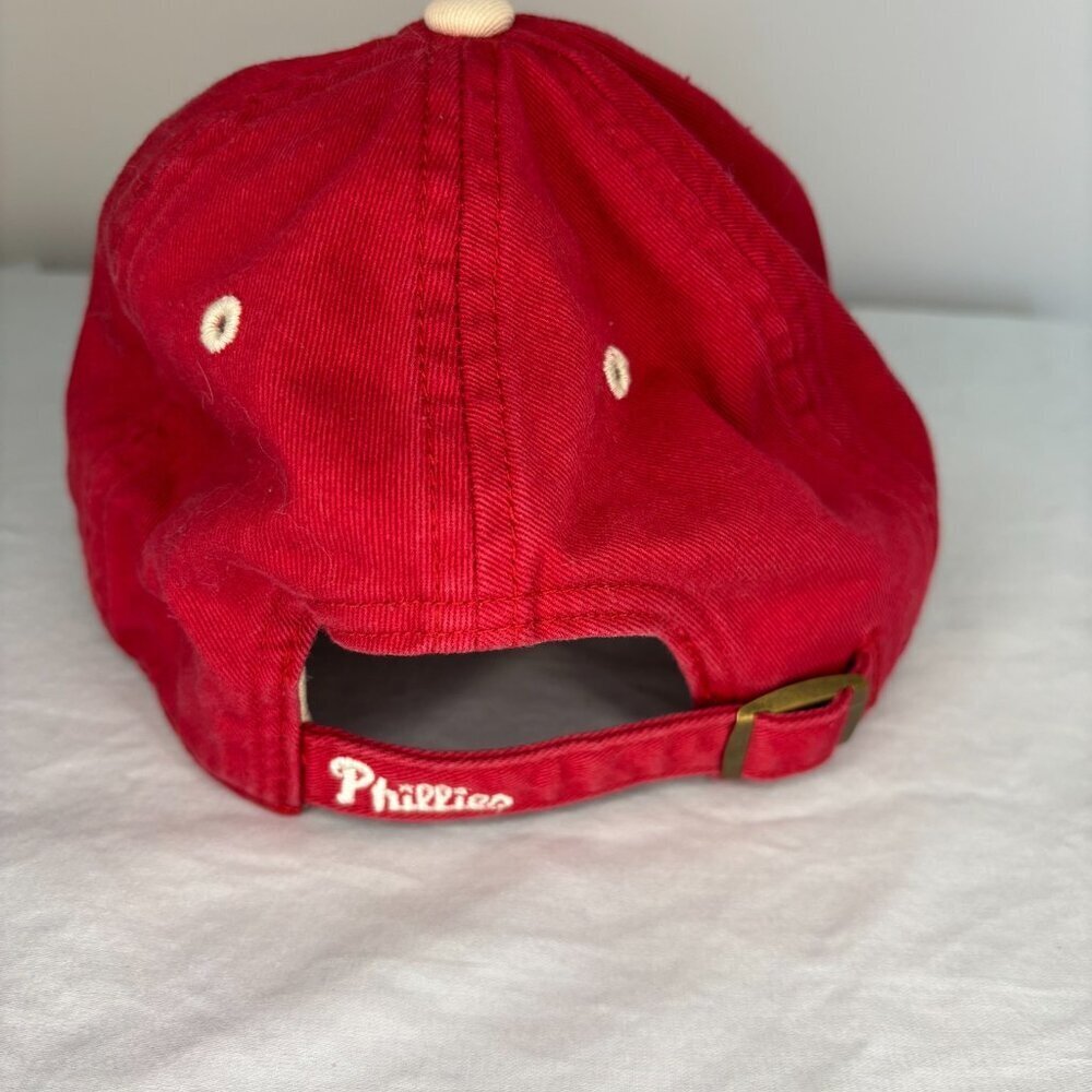 PHILADELPHIA PHILLIES Adjustable Cap OS Red Embroidered MLB Baseball 47 Brand - Picture 2 of 7